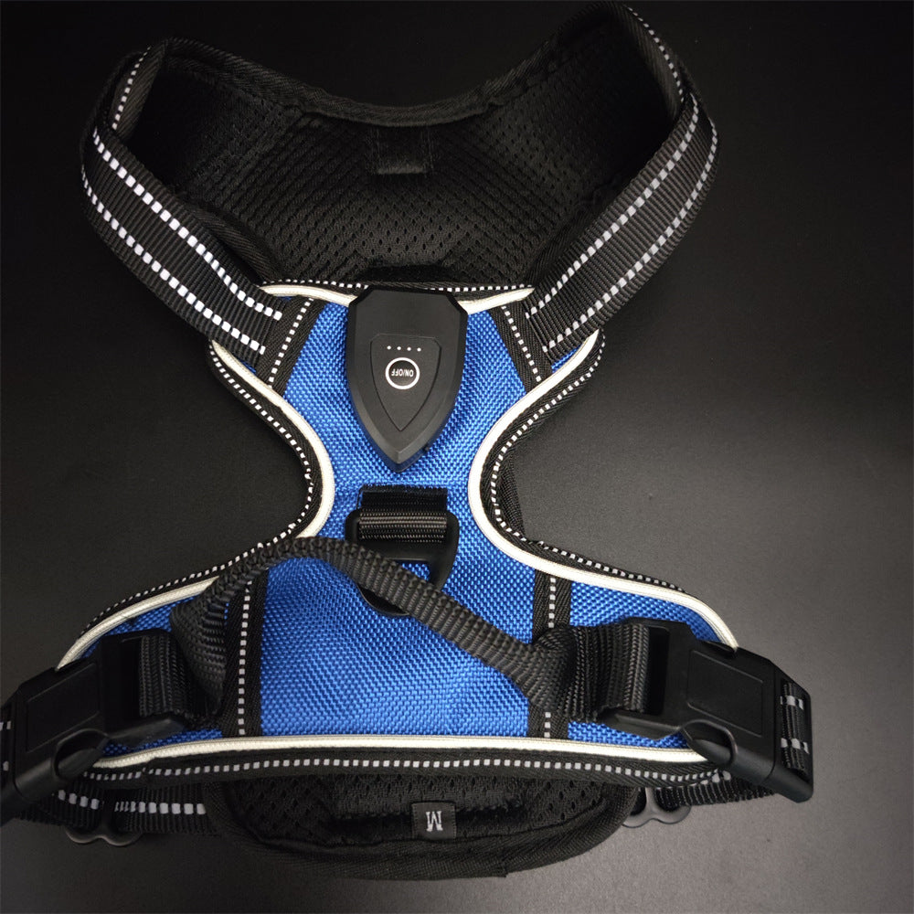 LED Luminous Pet Chest Strap Night Dog Walking Anti-car Accident Adjustable Flash Cat and Dog Vest