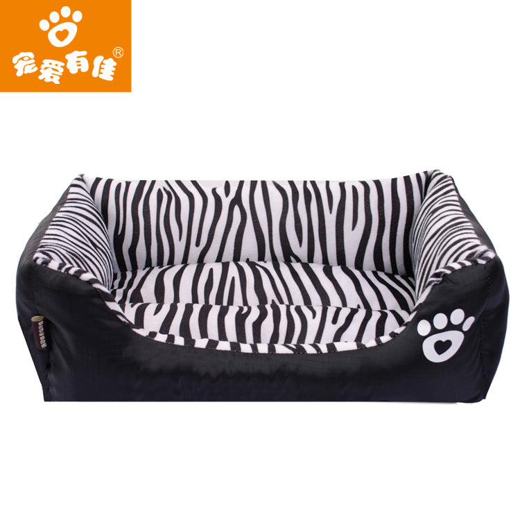 Cotton Pet Nest with Animal Pattern Dog Bed
