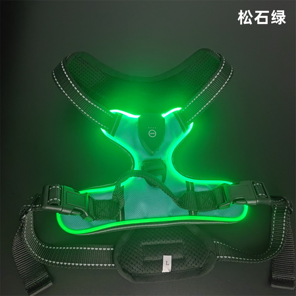 LED Luminous Pet Chest Strap Night Dog Walking Anti-car Accident Adjustable Flash Cat and Dog Vest