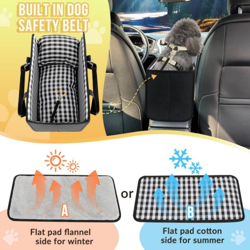 Portable Dog Car Seat with Armrest