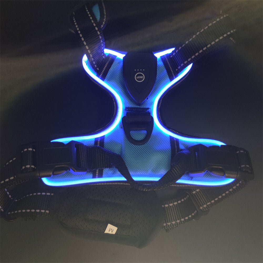 LED Luminous Pet Chest Strap Night Dog Walking Anti-car Accident Adjustable Flash Cat and Dog Vest