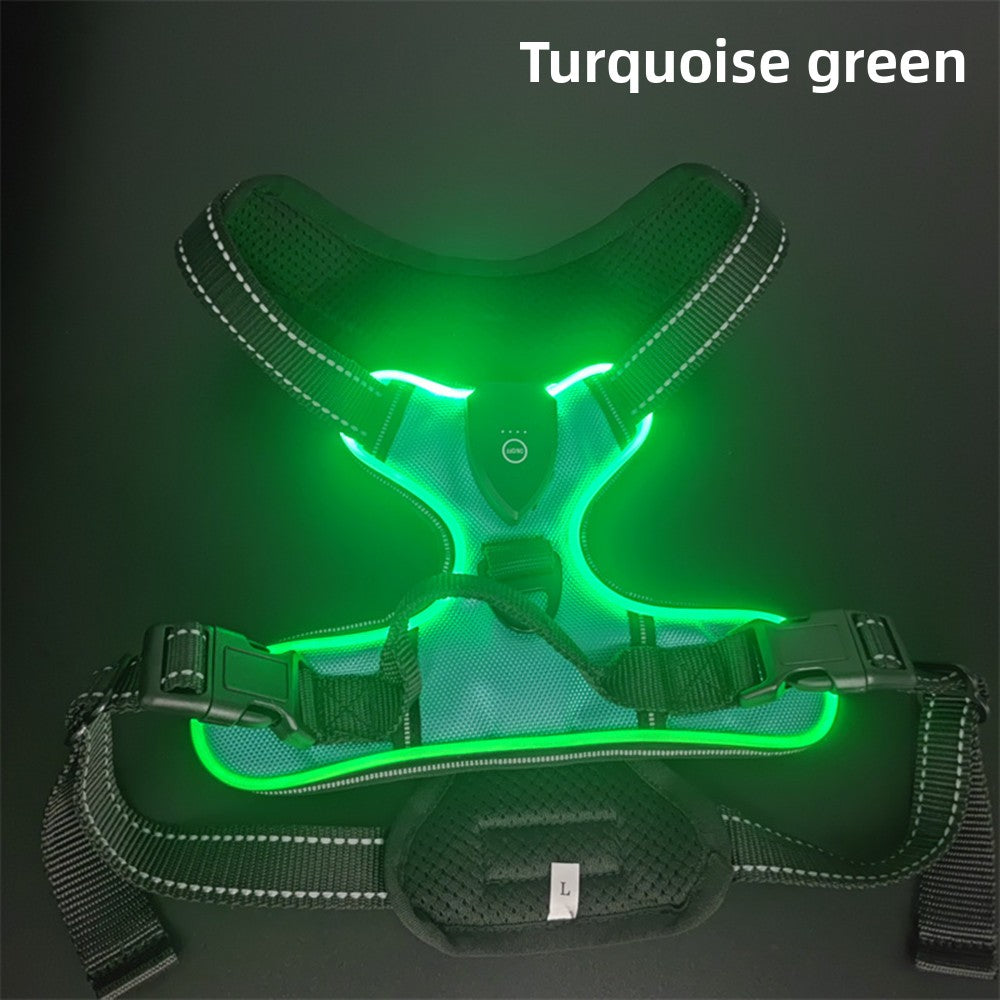 LED Luminous Pet Chest Strap Night Dog Walking Anti-car Accident Adjustable Flash Cat and Dog Vest