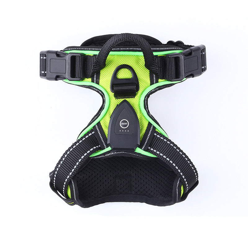 LED Luminous Pet Chest Strap Night Dog Walking Anti-car Accident Adjustable Flash Cat and Dog Vest