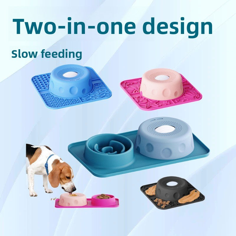Adjustable Raised Slow Feeder Bowl Set