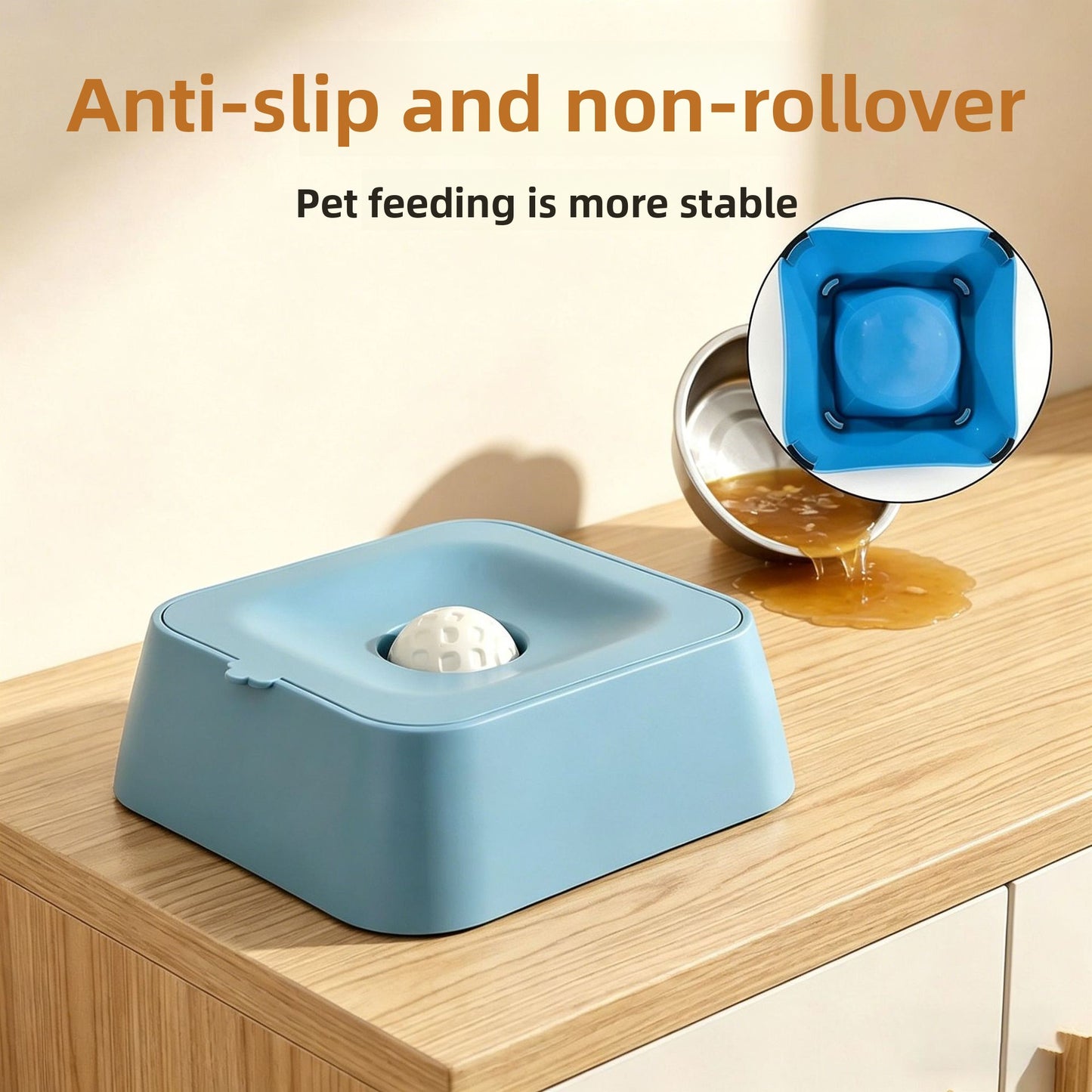 Slow Feeder Dog Bowl with Water Compartment