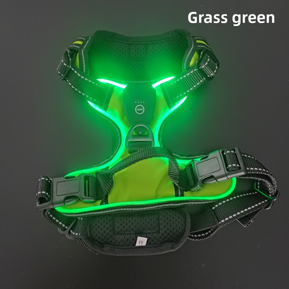 LED Luminous Pet Chest Strap Night Dog Walking Anti-car Accident Adjustable Flash Cat and Dog Vest