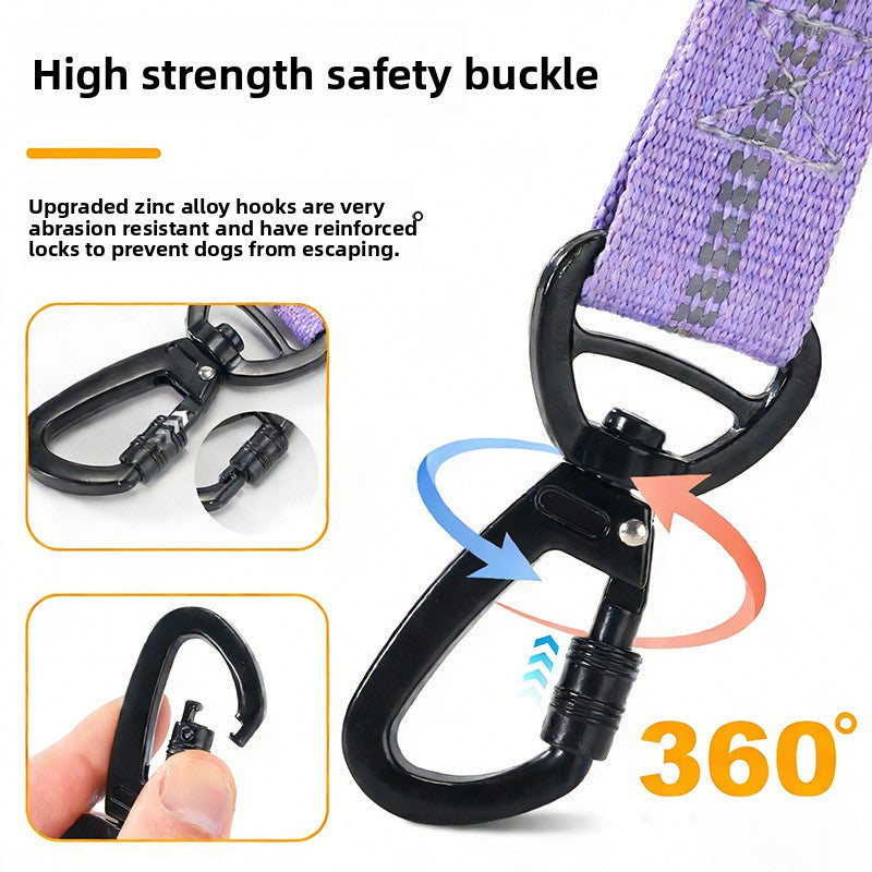 Multifunctional Retractable Dog Leash with Safety Belt