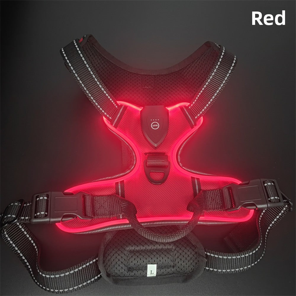 LED Luminous Pet Chest Strap Night Dog Walking Anti-car Accident Adjustable Flash Cat and Dog Vest