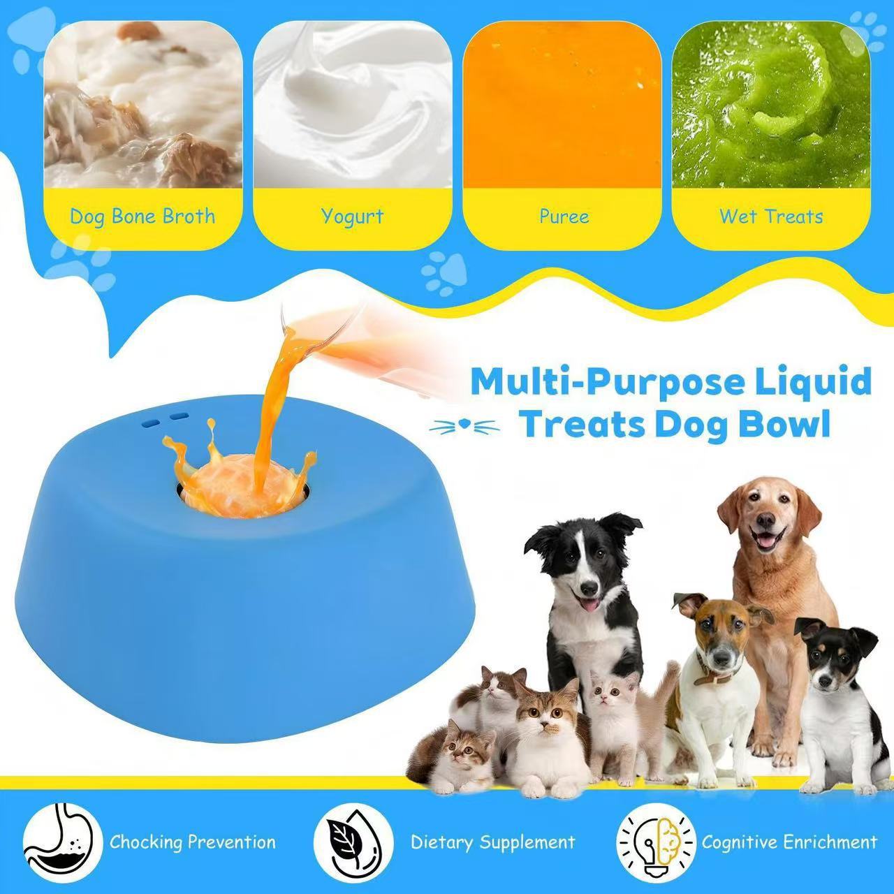 Non-Slip Slow Feeder Dog Bowl