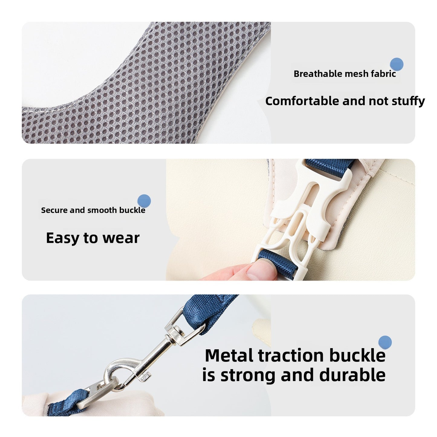 Adjustable Dog Harness with Leash Waterproof Oxford Fabric