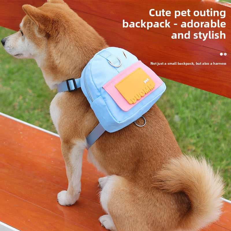 Pet Dog Backpack Leash Harness