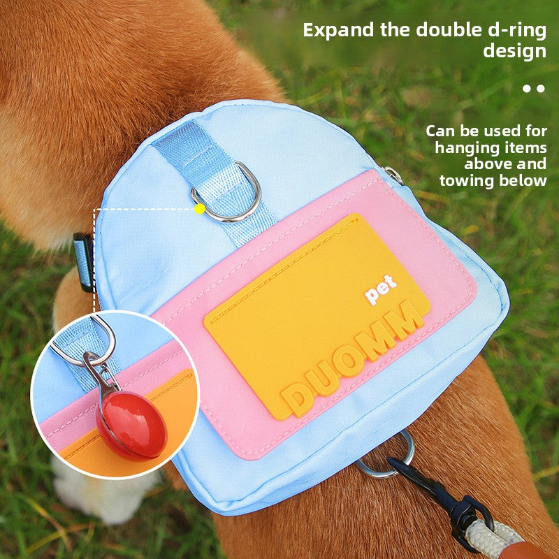 Pet Dog Backpack Leash Harness