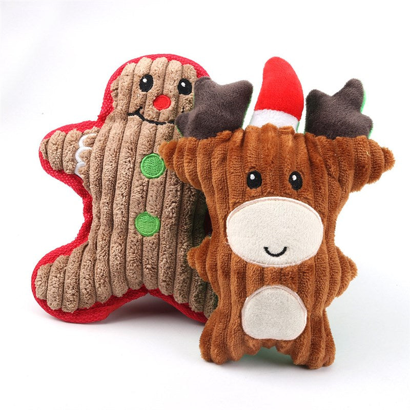 Christmas Plush Squeaky Dog Chew Toys