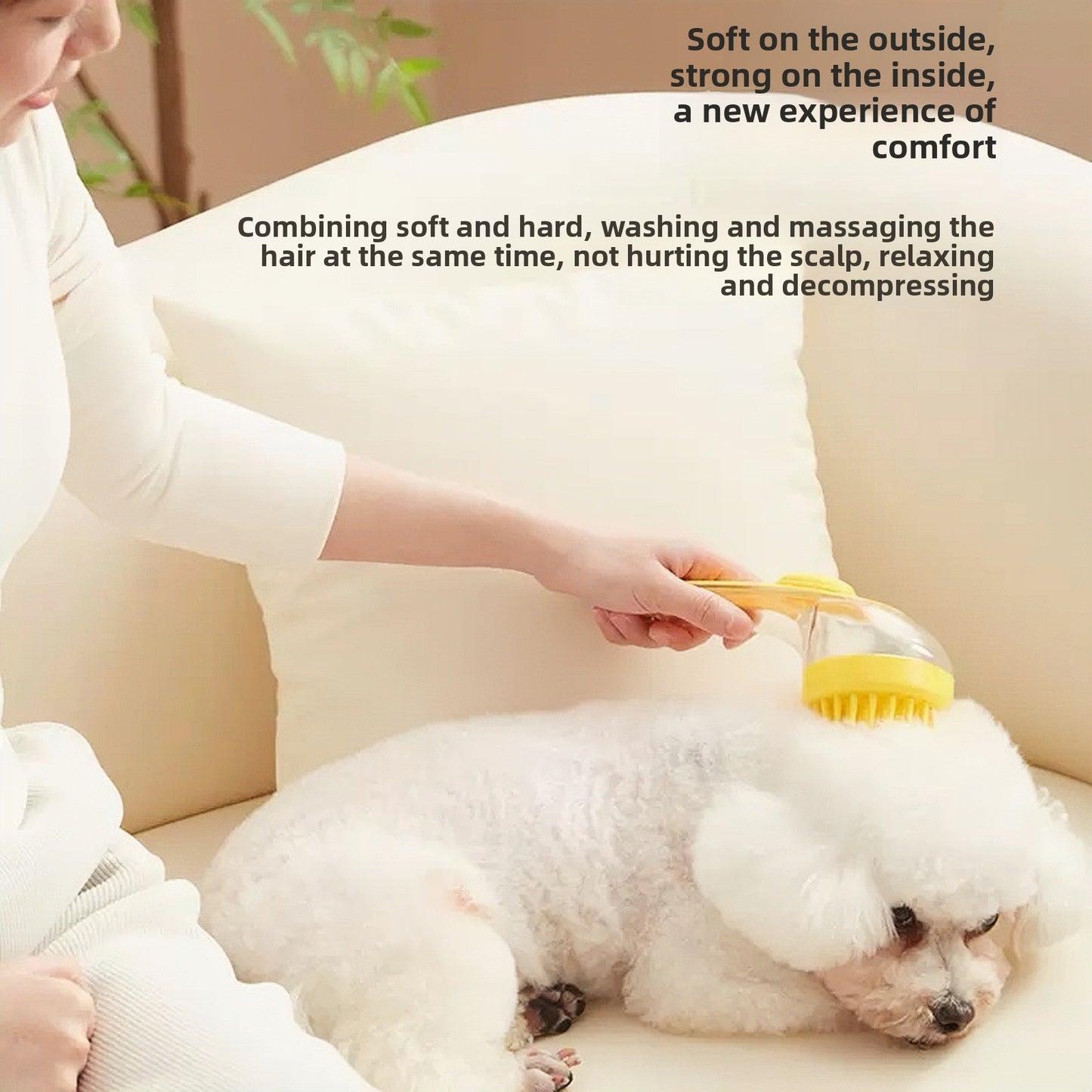 Shampoo Dispensing Dog Bath Brush