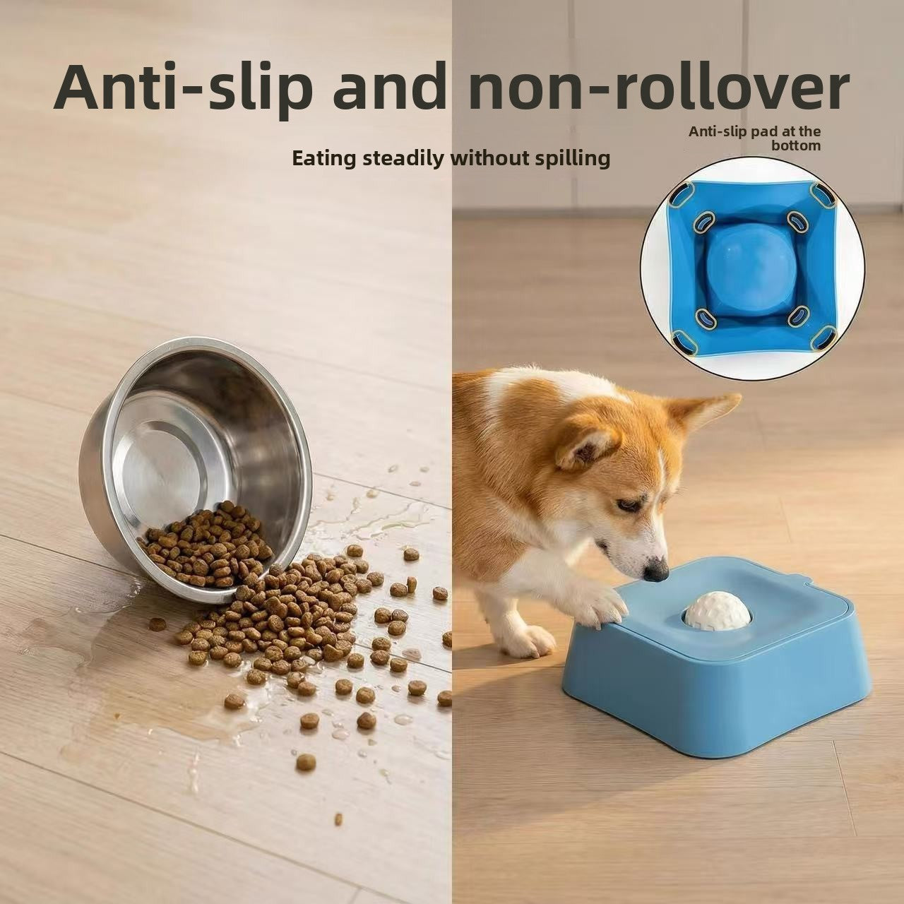 Slow Feeder Dog Bowl with Water Compartment