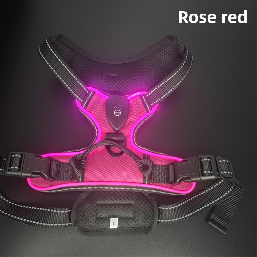 LED Luminous Pet Chest Strap Night Dog Walking Anti-car Accident Adjustable Flash Cat and Dog Vest