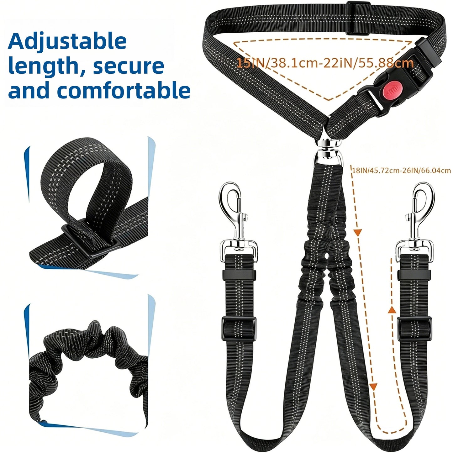 Adjustable Dog Car Safety Leash