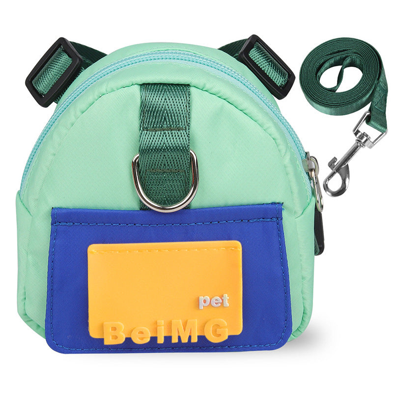 Dog Backpack Leash Harness Outdoor Walking Harness for Small Medium Dogs