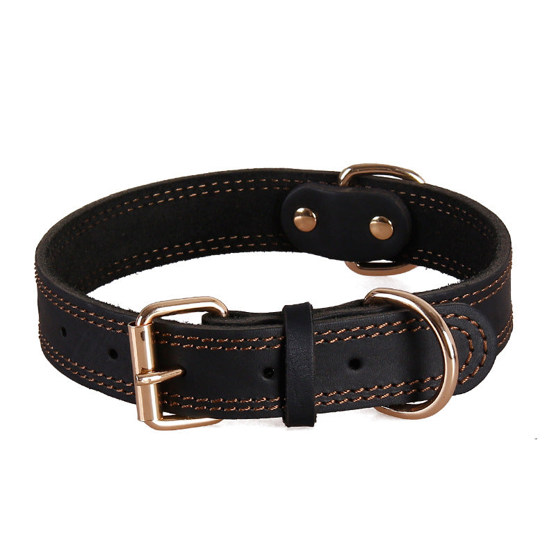 Cowhide Dog Collar with Copper Buckle