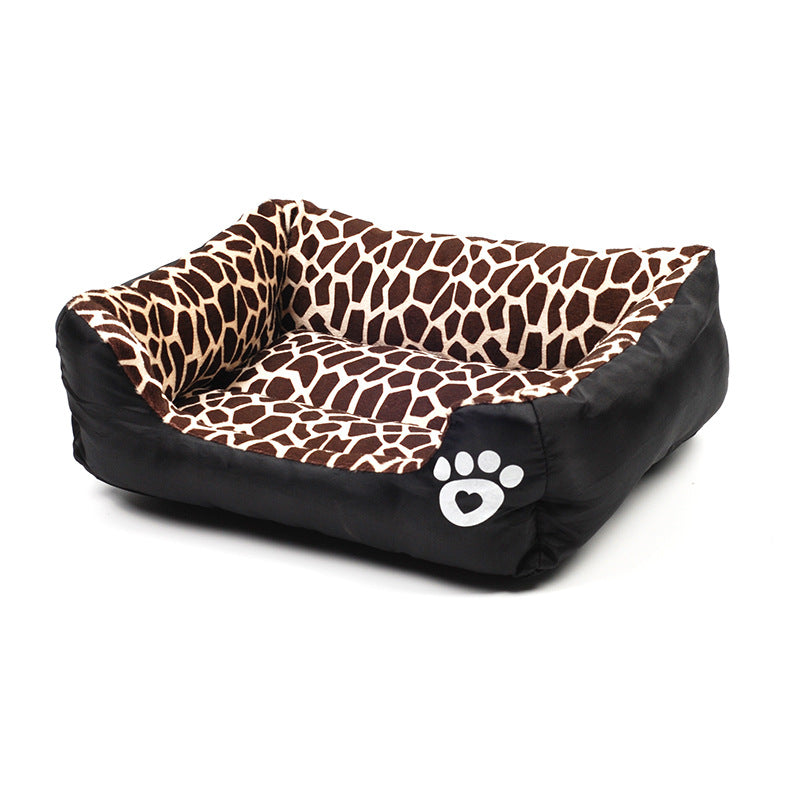 Cotton Pet Nest with Animal Pattern Dog Bed