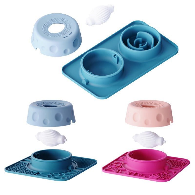 Adjustable Raised Slow Feeder Bowl Set